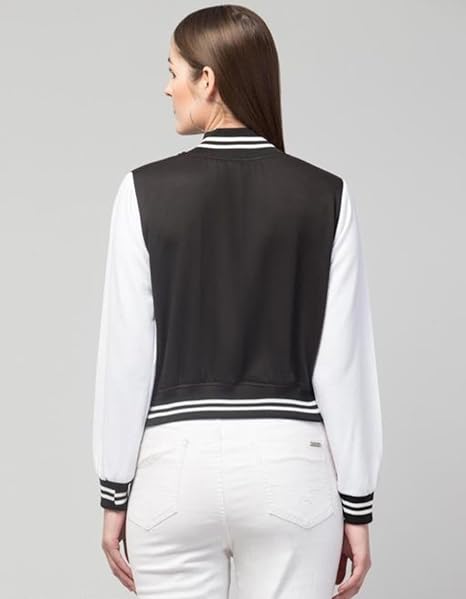 Stylish Cotton Long Sleeve Crop Bomber Jacket For Women