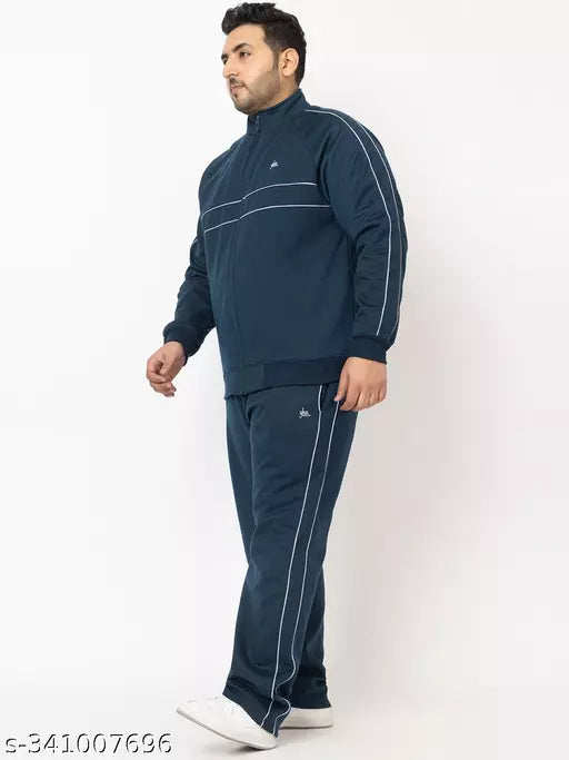 Striped Round Neck Teal Tracksuit For Men | Joggers & Hoodie | Sweatshirt