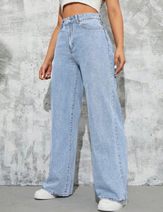 Light Blue High Waist Wide Leg Bell Bottom Jeans She Clothes