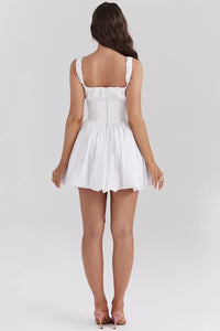 Tulle White Cotton Mini Dress