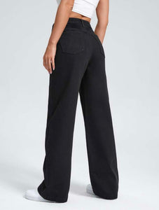 Jet Black High Waist Wide Leg Bell Bottom Jeans She Clothes