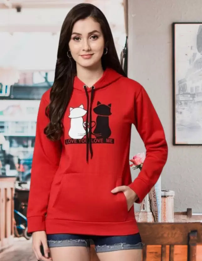Cat Winter Sweatshirt For Women | Pullover Hoodie