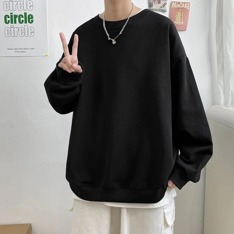 Plain Black Full Sleeve Sweatshirt For Men | Pullover Hoodie