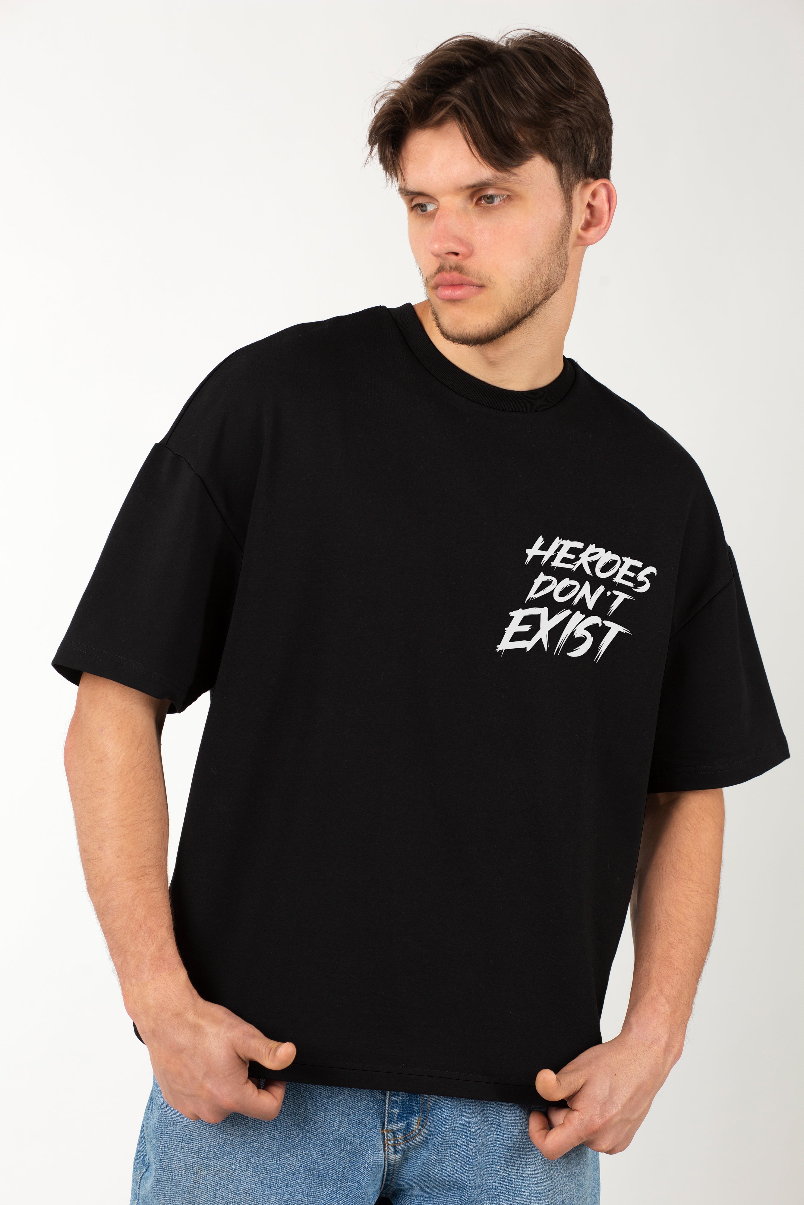 Heroes Don't Exist Oversized T Shirt | Unisex Baggy Tees