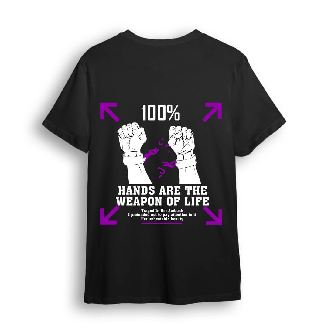 Hands Are The Weapon Of Life Oversized T Shirt | Unisex Baggy Tees