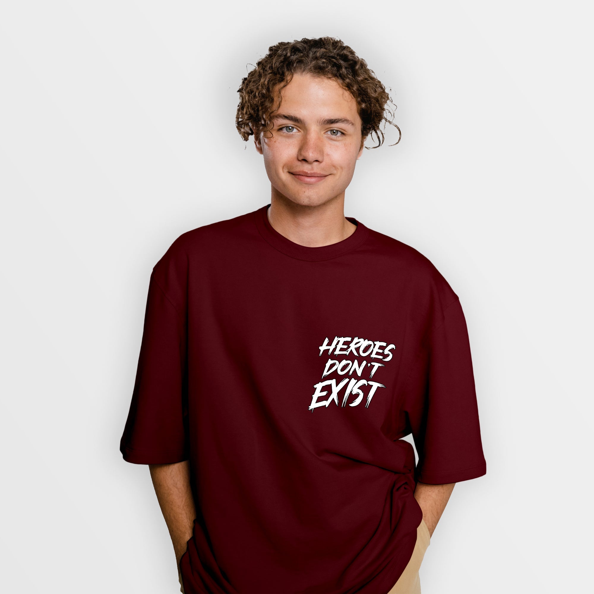Heroes Don't Exist Oversized T Shirt | Unisex Baggy Tees