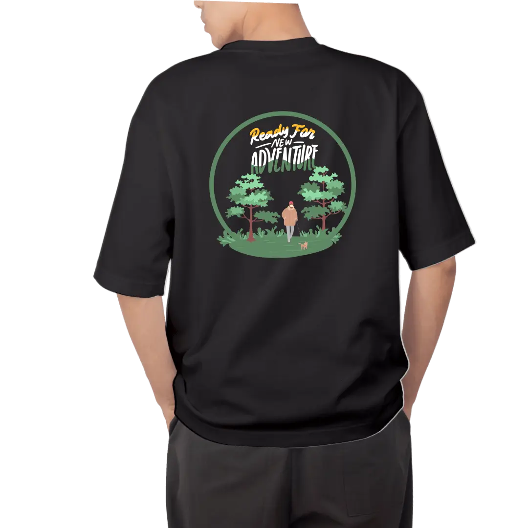 Dog In Forest With A Men Oversized T Shirt | Unisex Baggy Tees