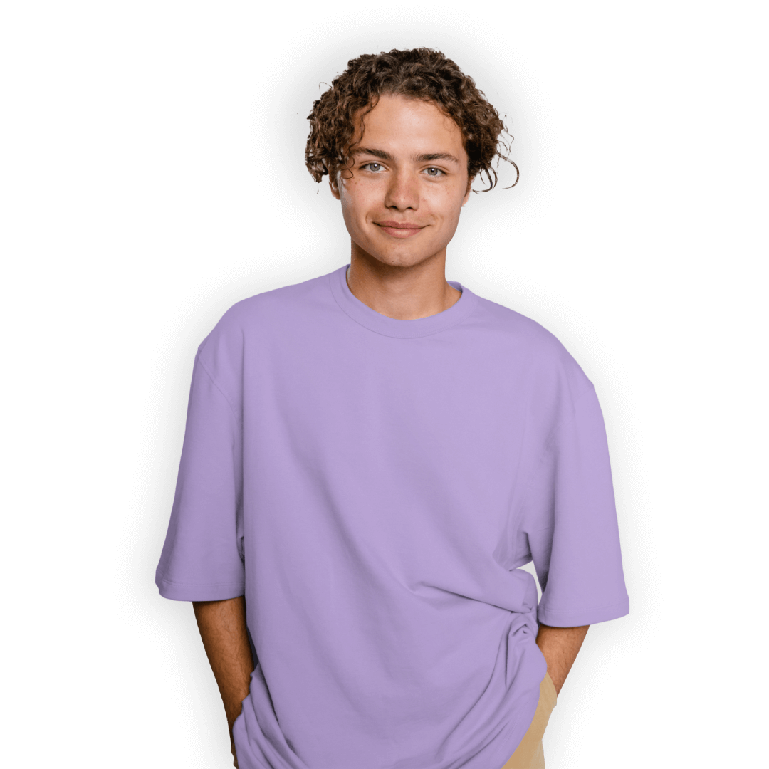Plain Lavender Oversized T Shirt Online | Unisex Baggy Tee