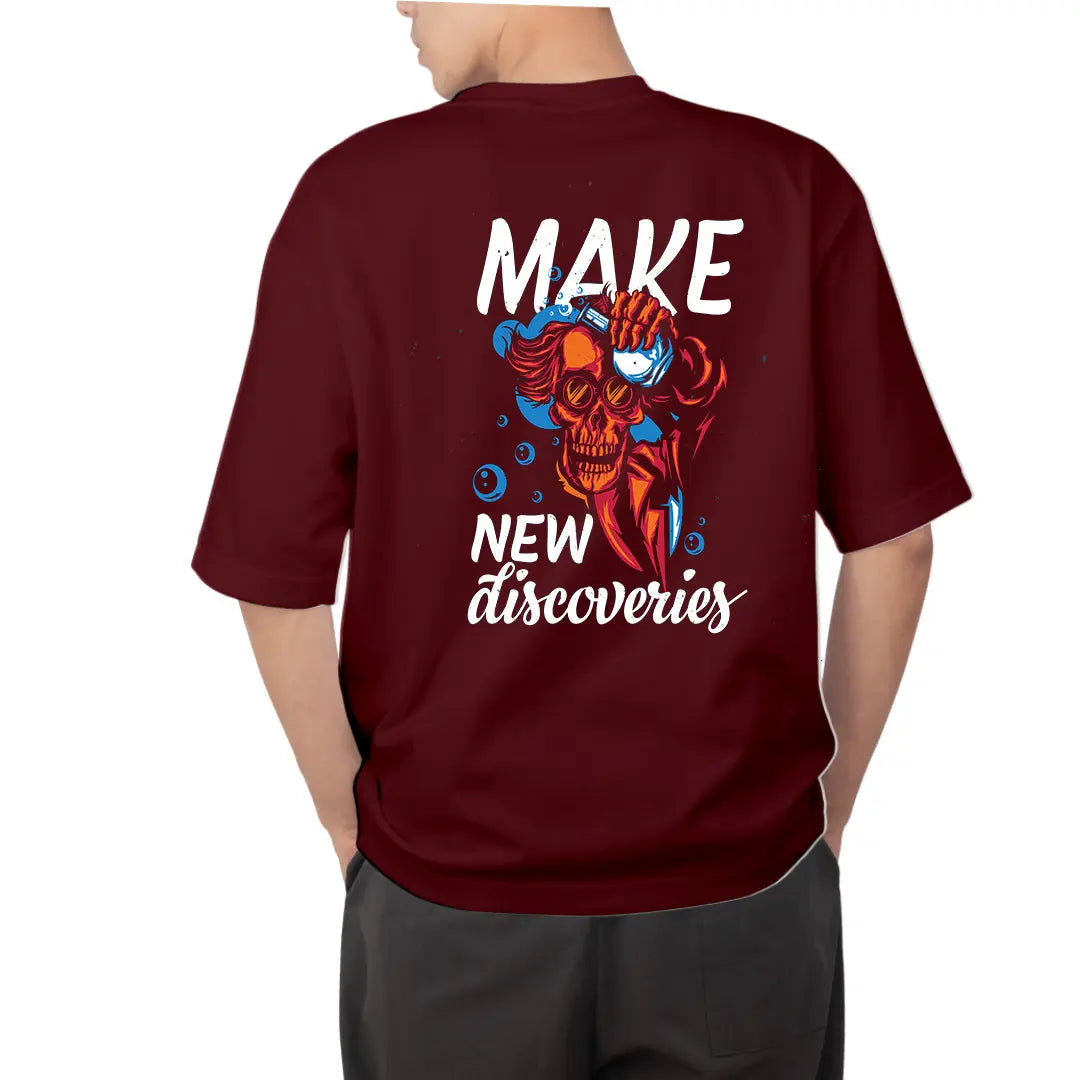 Funky Red Skull Oversized T Shirt | Unisex Baggy Tees