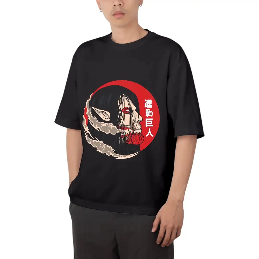 Demon Eren Yaeger Oversized T Shirt | Unisex Baggy Tees