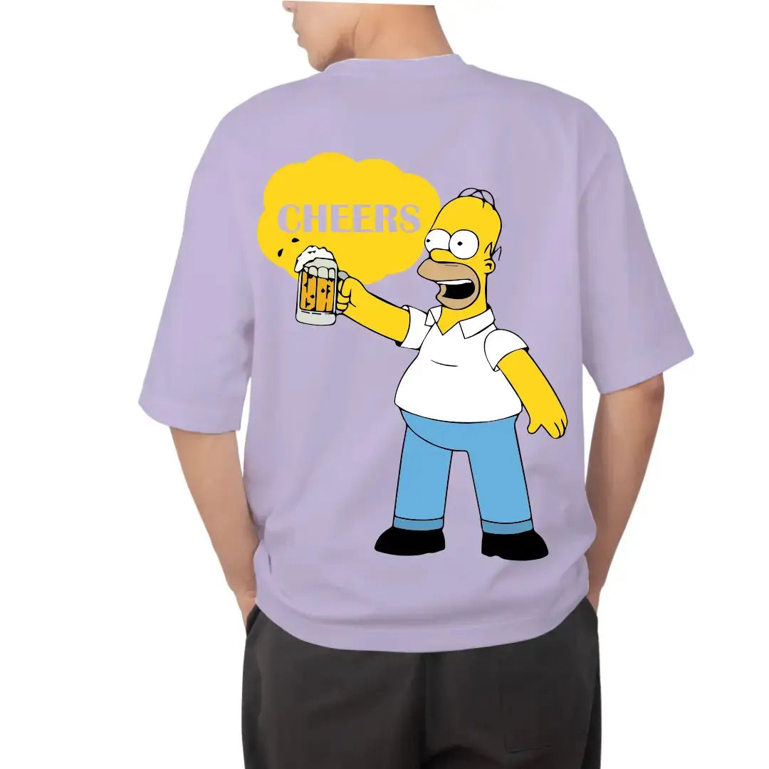 Homer Simpson Cheers Oversized T Shirt Online | Unisex Baggy Tees