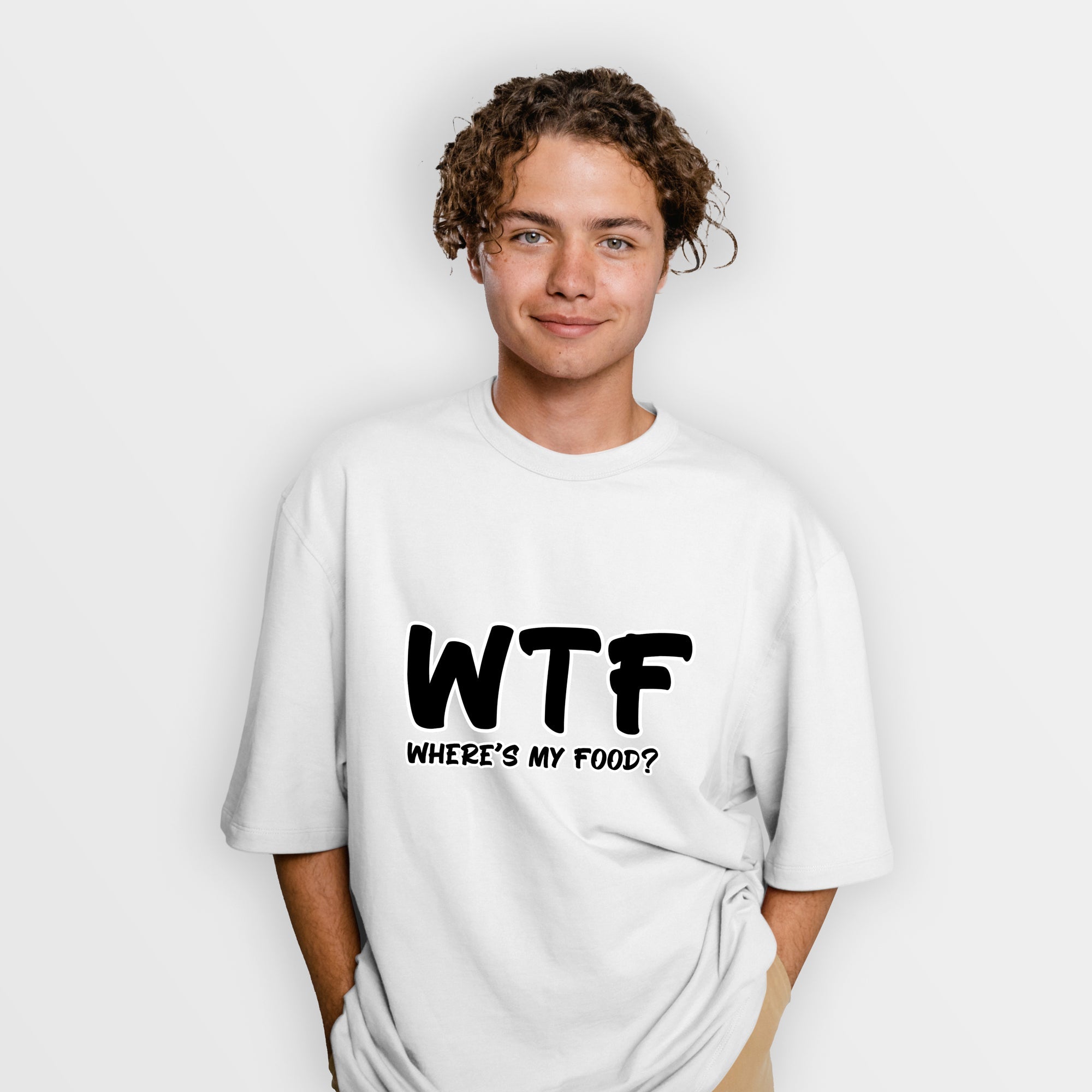 WTF ' Where is my food' Oversized T Shirt Online | Unisex Baggy Tees