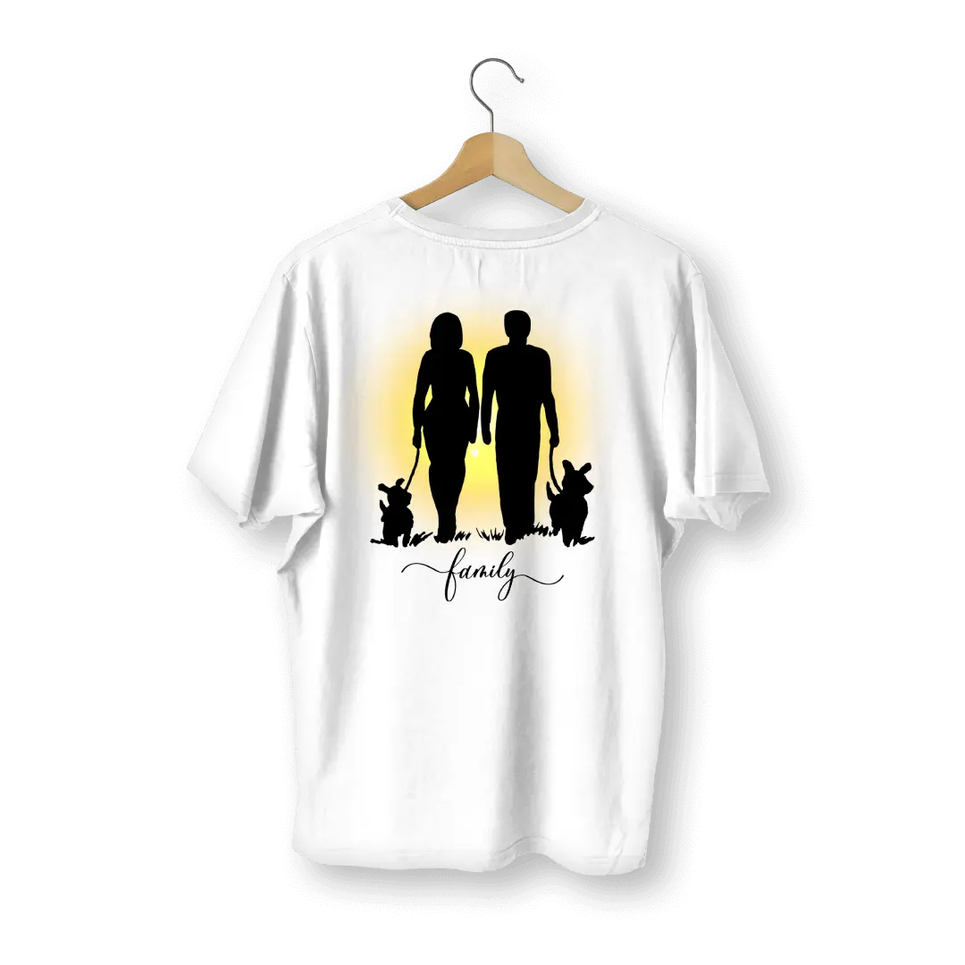 Dog With Family Oversized T Shirt | Unisex Baggy Tees