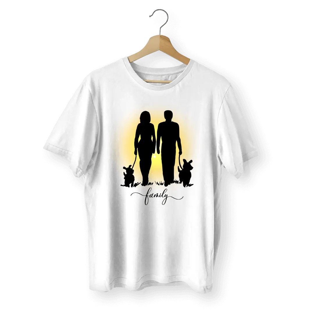 Dog With Family Oversized T Shirt | Unisex Baggy Tees
