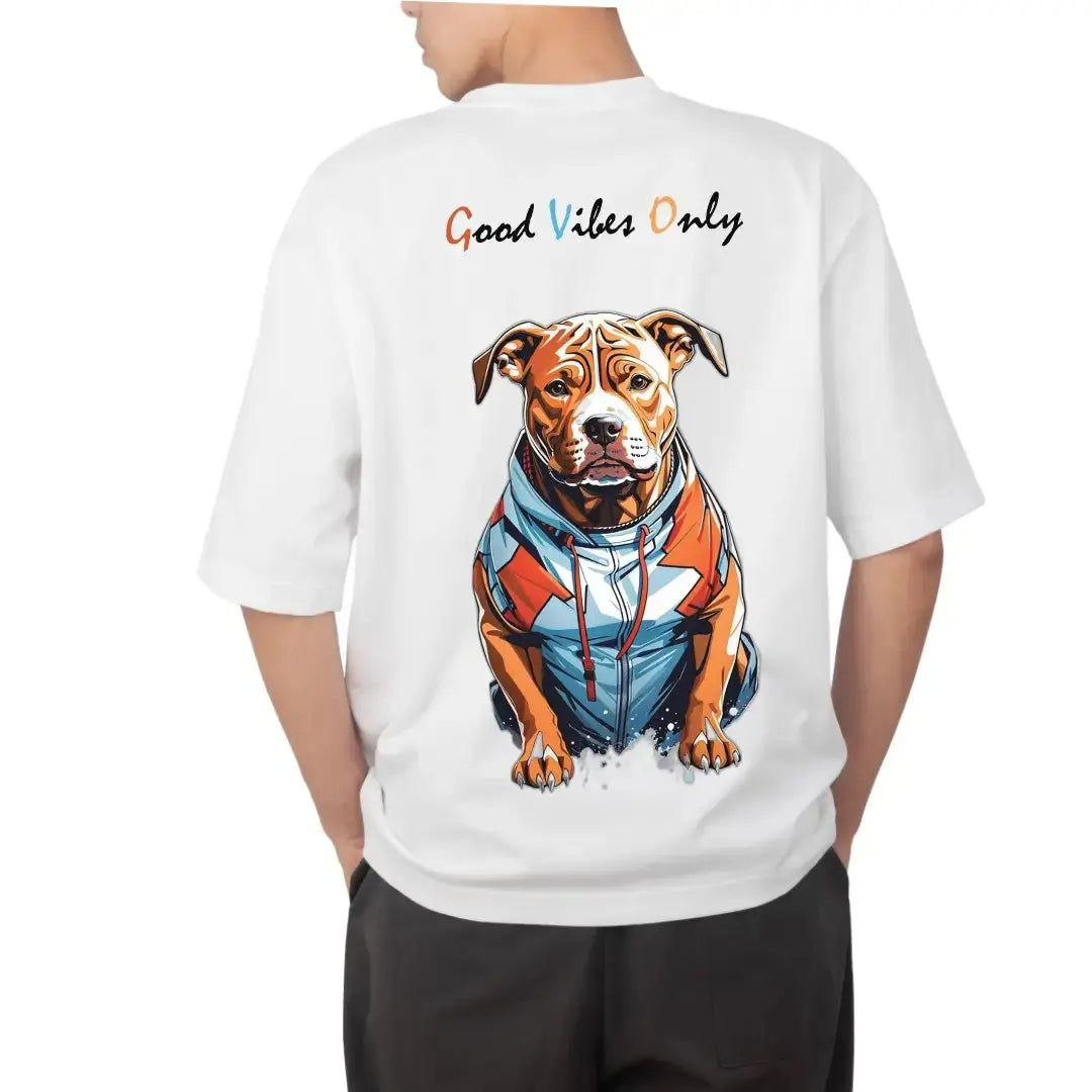 Good Vibes Only Dog Oversized T Shirt | Unisex Baggy Tees