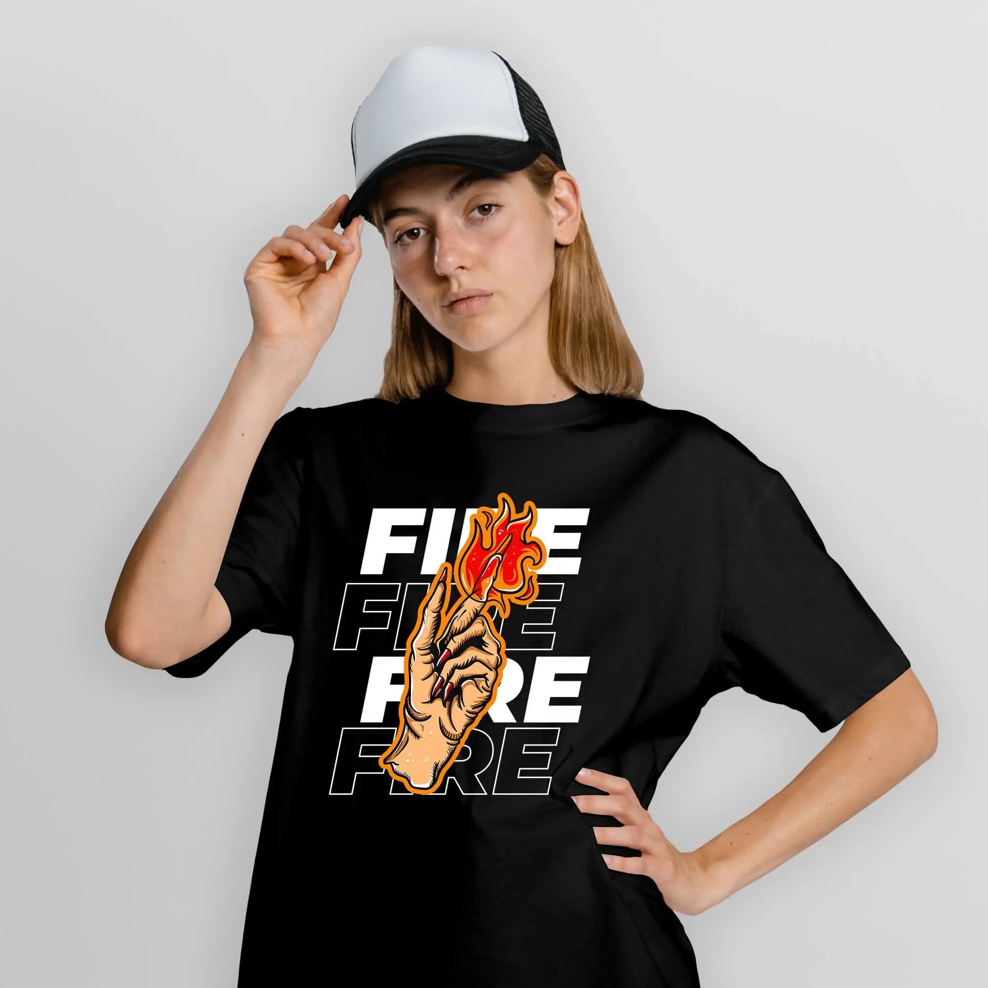 Fire Oversized T Shirt Online In India | Unisex Baggy Tees